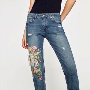 ZARA Embroidered Jeans